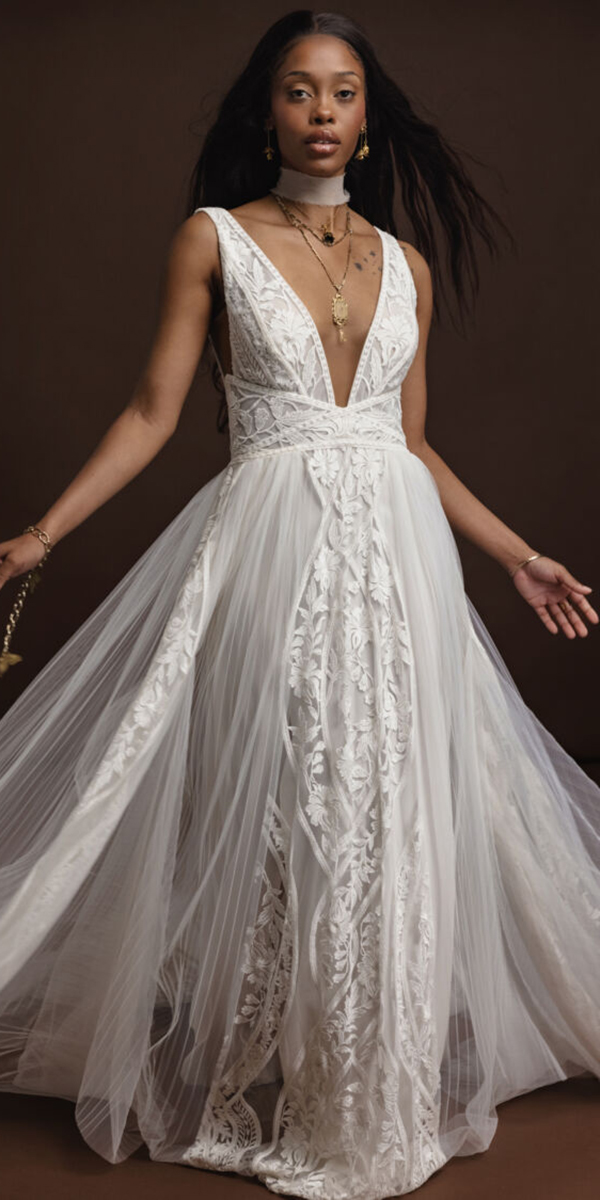 rustic lace wedding dresses a line barn country boho ruedeseine