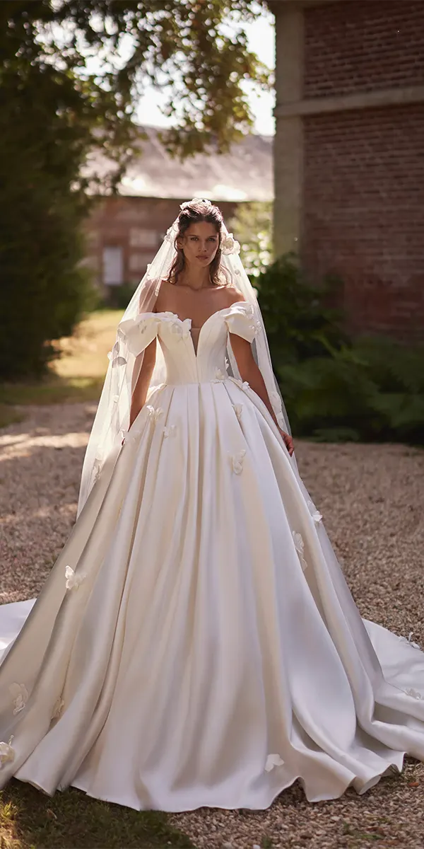 silk wedding dresses simple ball gown luce sposa
