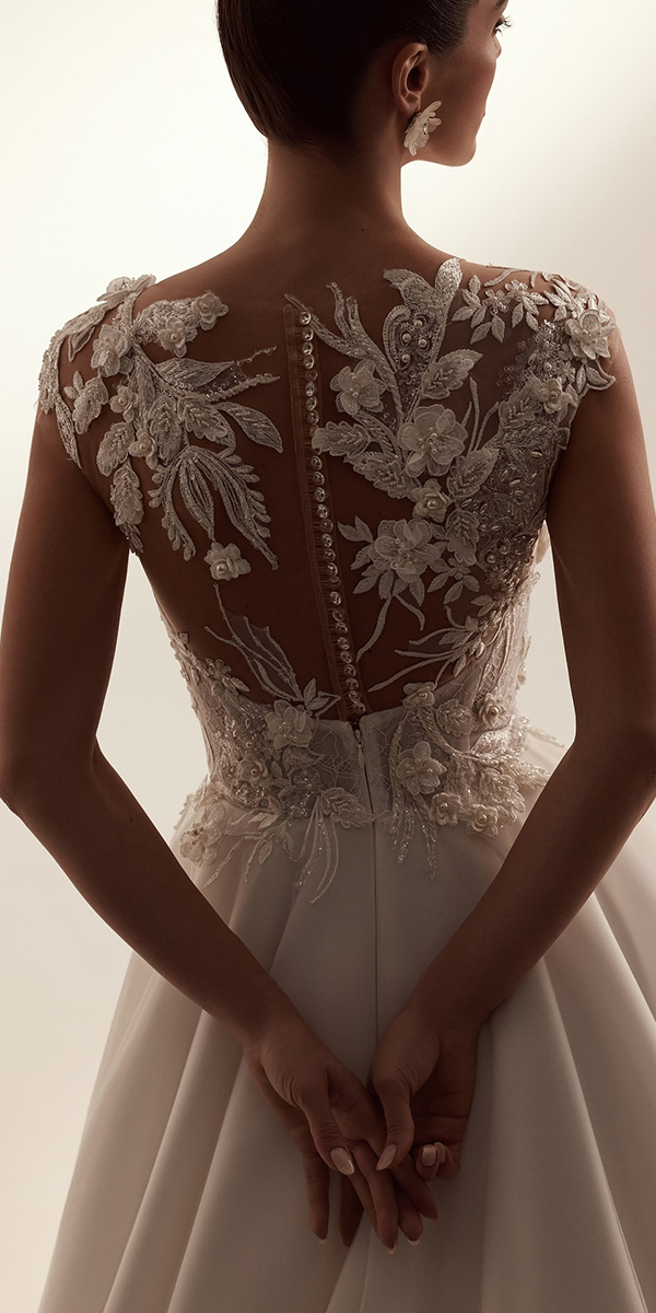 unique wedding dresses tattoo effect back lace katycorso