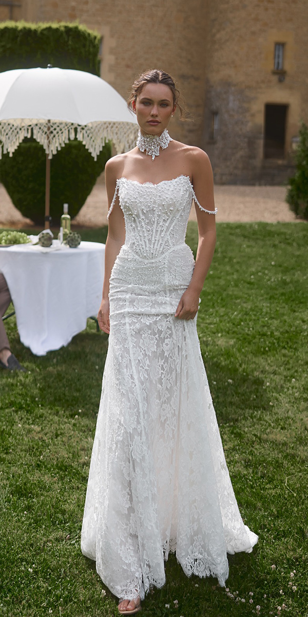 vintage wedding dresses lace sheath annemariee