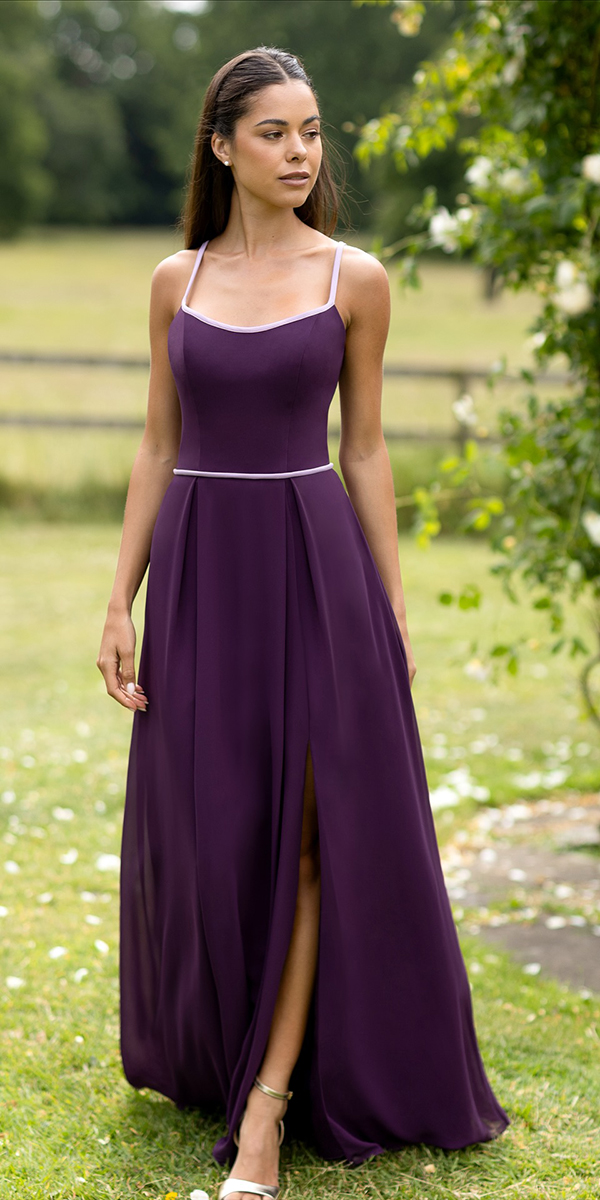 wedding guest designer dresses long simple purple true bride