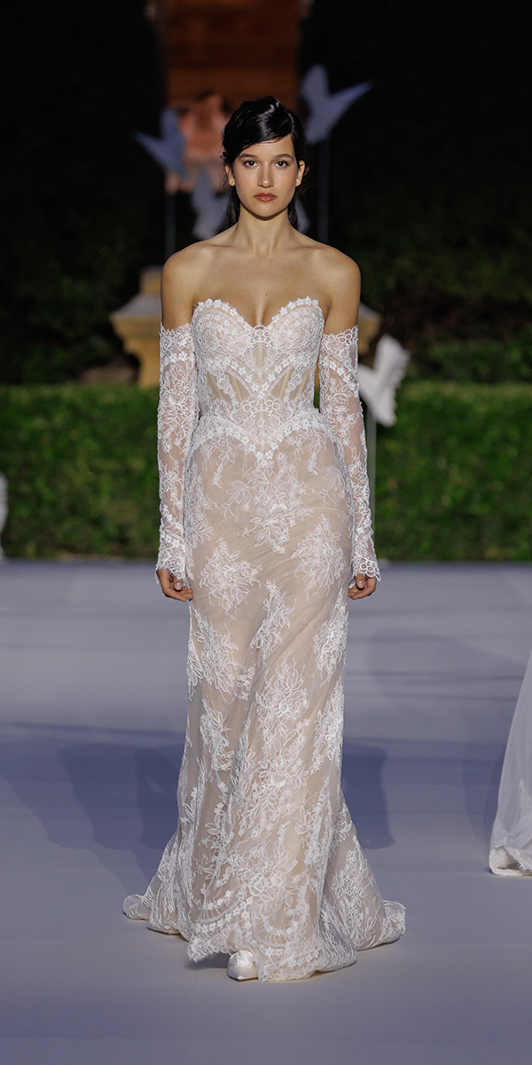 wona concept and eva lendel show in barcelona sexy lace strapless neckline