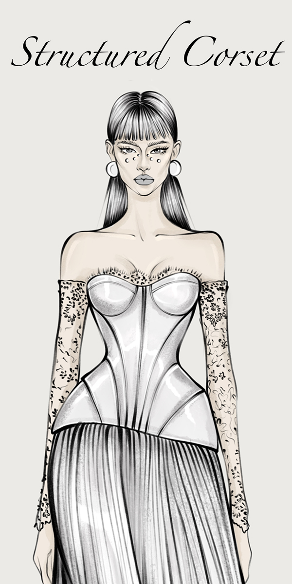basque waist wedding dresses structured corset