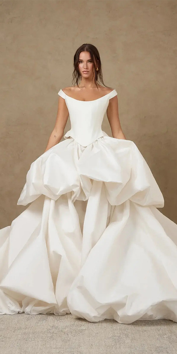 bubble hem wedding dresses simple ball gown katherine tash