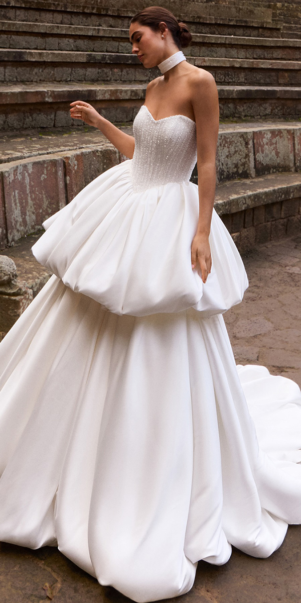 bubble hem wedding dresses simple ball gown pronovias