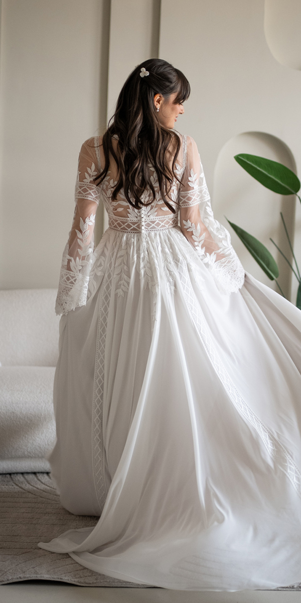 boho wedding dresses with sleeves with long sleeves flowy floral appliques nadiamanzato