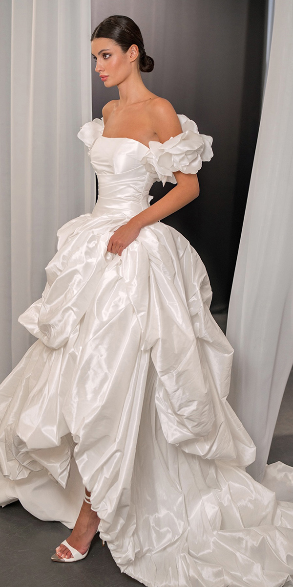 bubble hem wedding dresses simple ball gown papilio