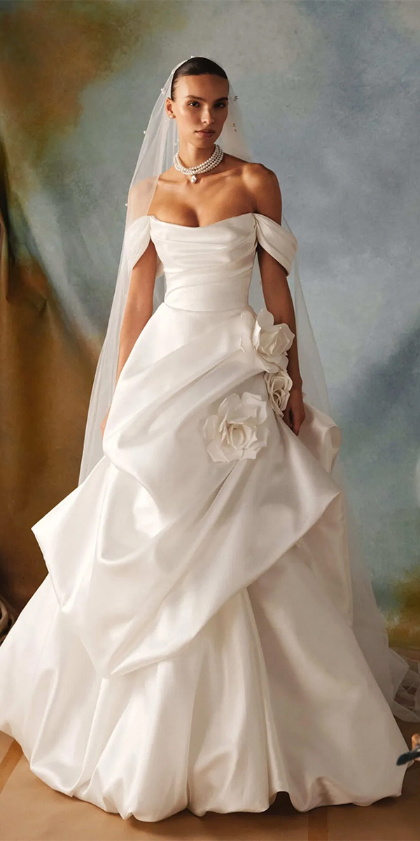 bubble hem wedding dresses with floral appliques simple millanova