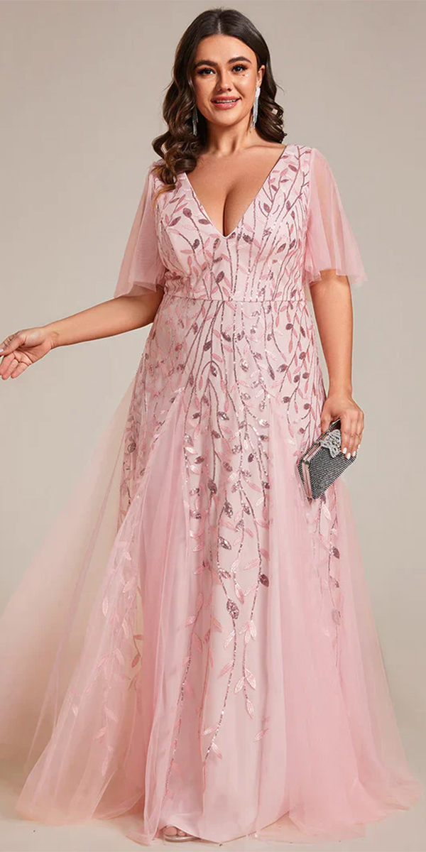 long mother of the bride dresses blush floral appliques gracefulelegance