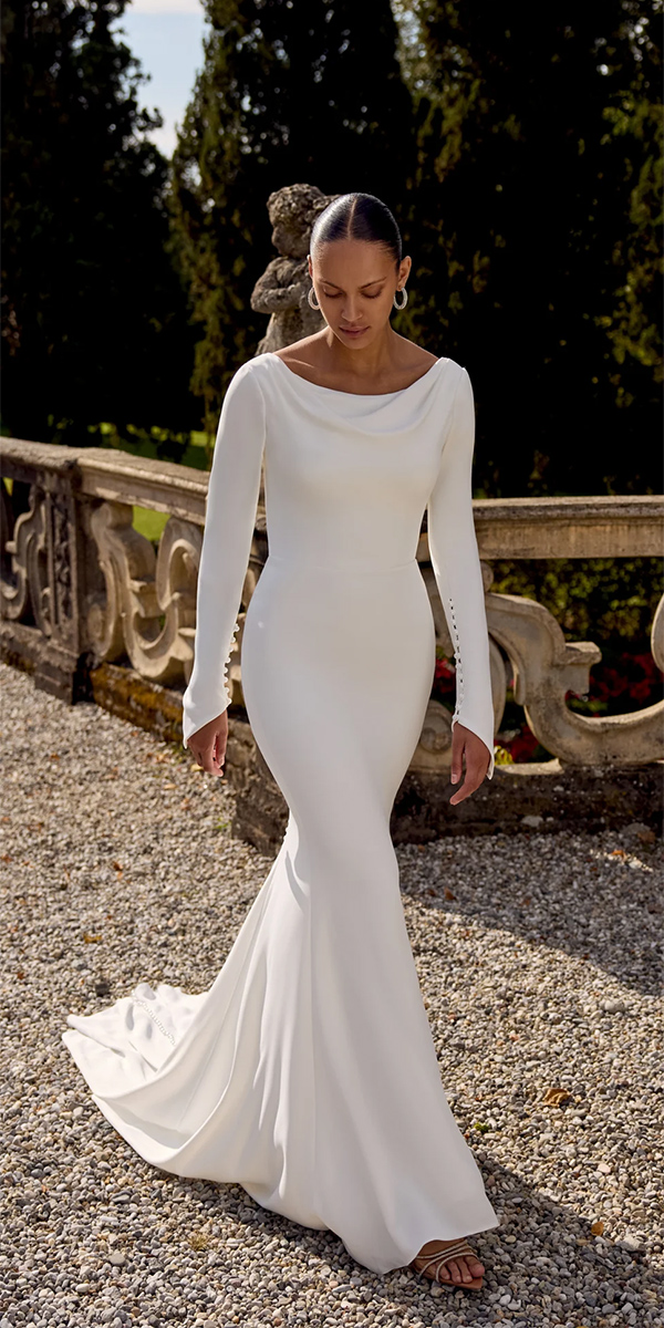 modest wedding dresses simple with long sleeves justinalexander