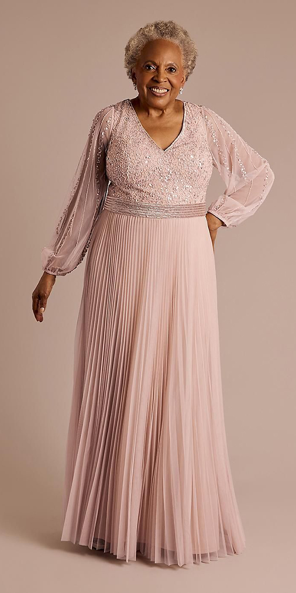 mother of the groom dresses with long sleeves blush davidsbridal