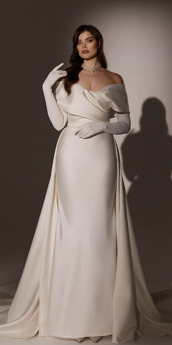 plus size wedding dresses simple elegant off the shoulder evalendel.