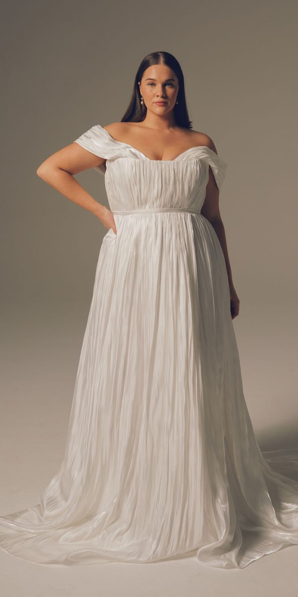 plus size wedding dresses simple off the shoulder beach heracouture