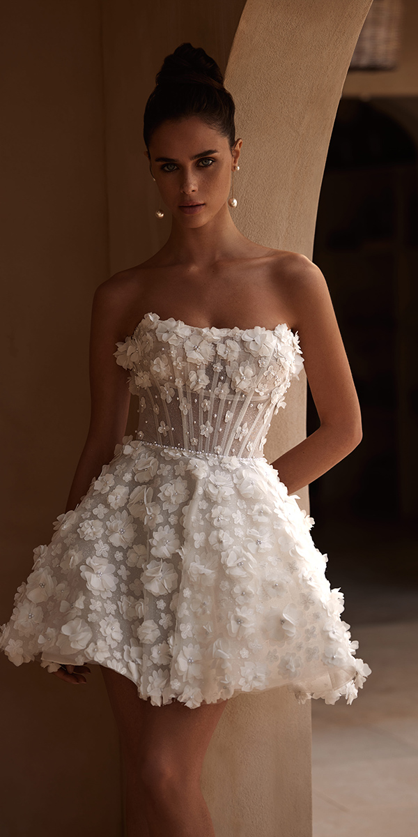 short wedding dresses boho floral beach sexy armonia