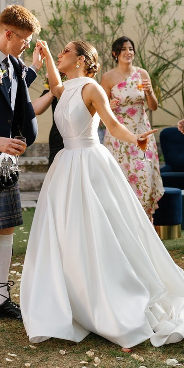 silk wedding dresses modest simple ball gown veniinfantino