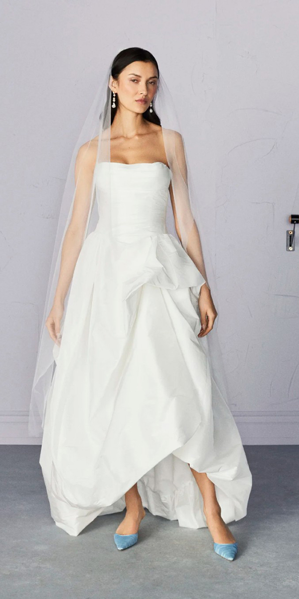 tea length wedding dresses simple strapless neckline savannahmiller