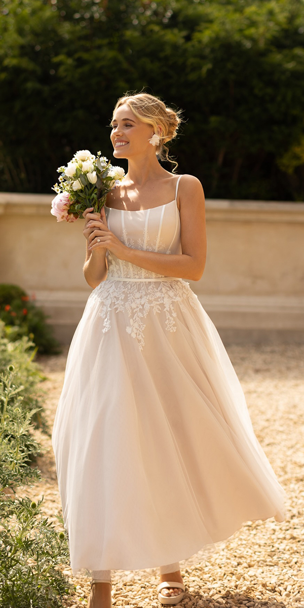 tea length wedding dresses tulle truebride