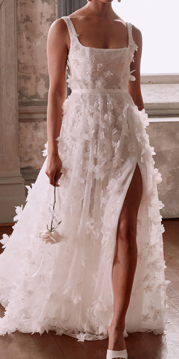 trendy wedding dresses a line floral appliques annacampbell