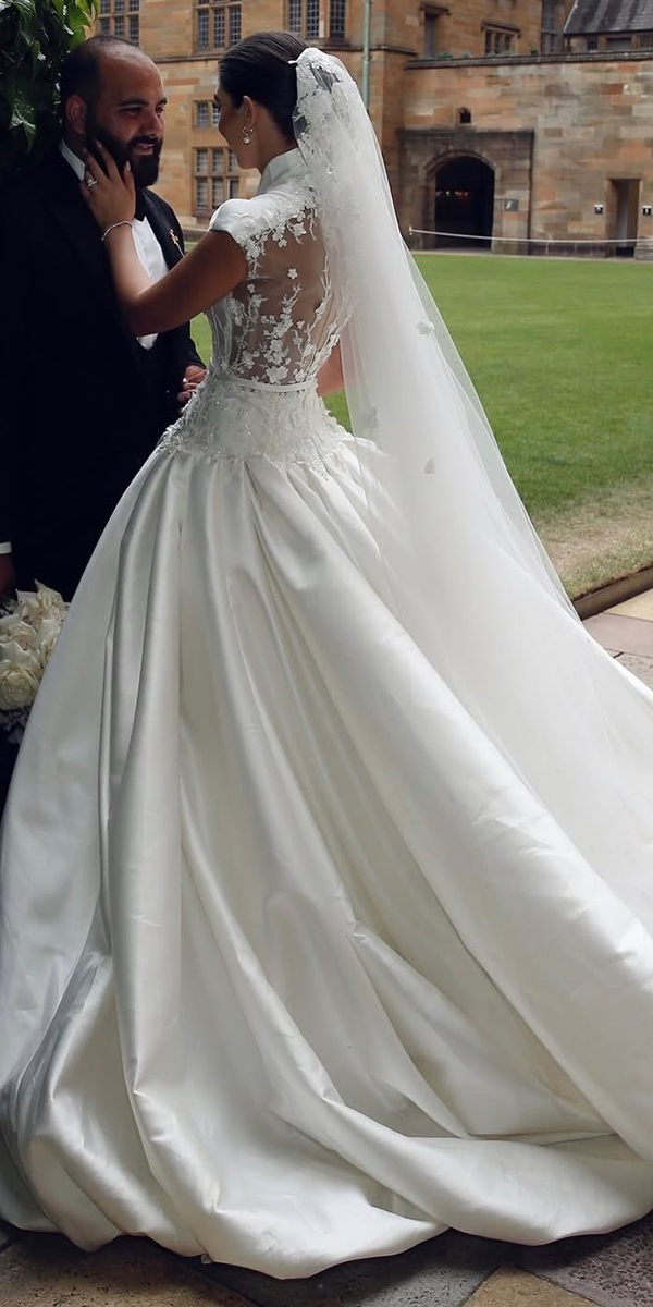 trendy wedding dresses ball gown tatto effect back stevenkhalil