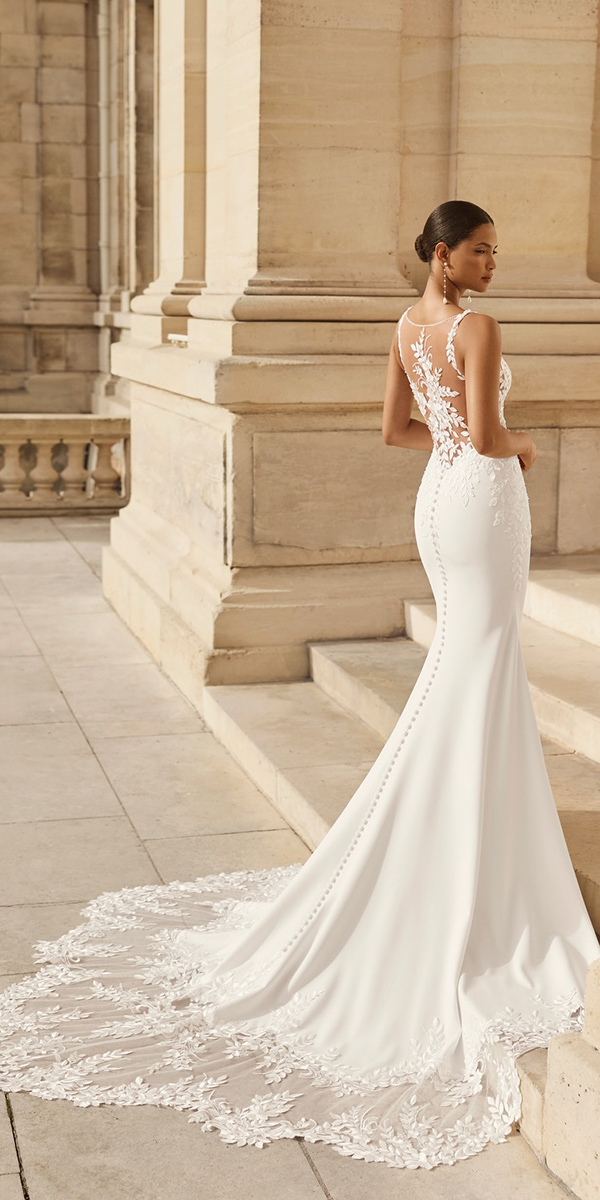 trendy wedding dresses with train lace rosa clara