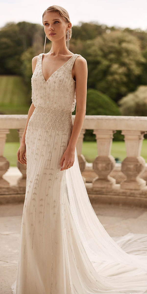vintage wedding dresses 1920s sheath lace gatsby rosaclara