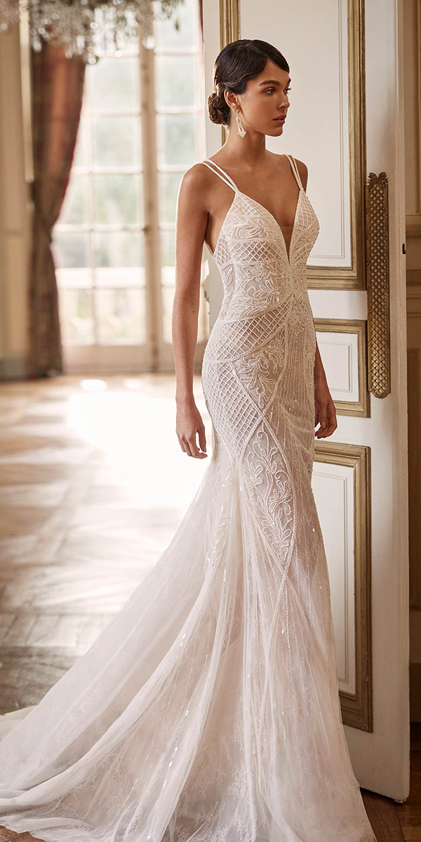 vintage wedding dresses sheath with spaghetti straps rustic rosaclara