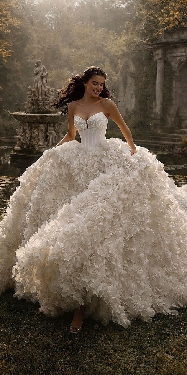wedding dress trends 2026 ball gown 3d floral vladiyan