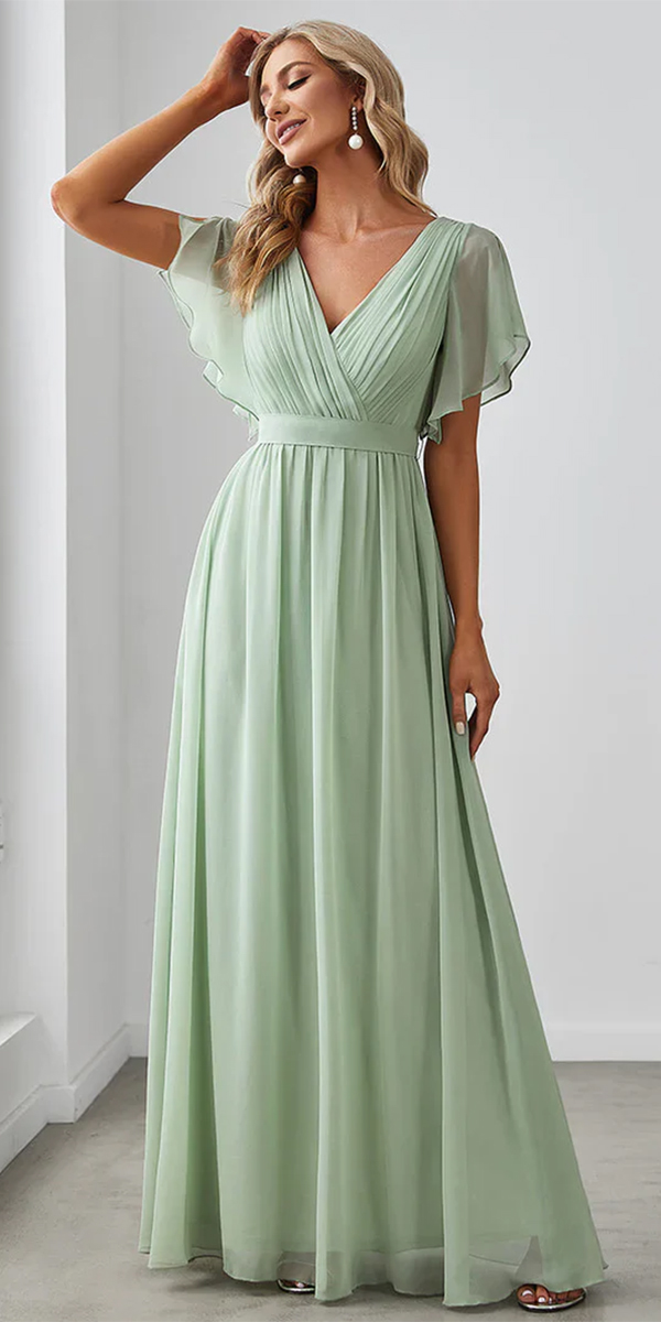 wedding guest designer dresses long simple green gracefulelegance