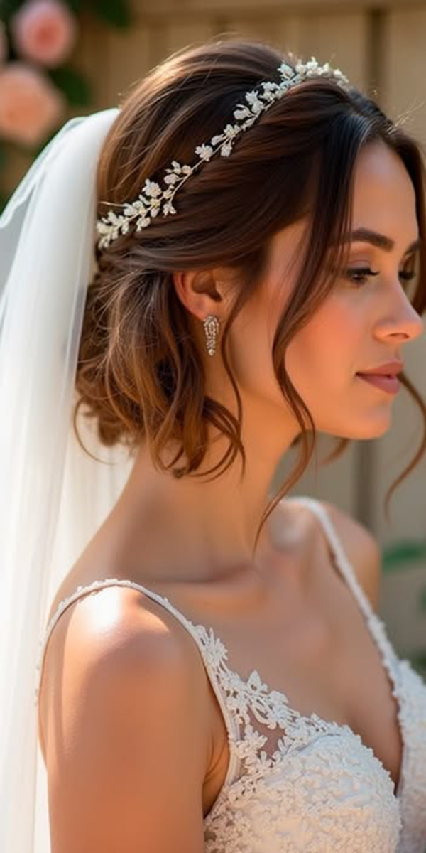 beach wedding dresses accessories with veil