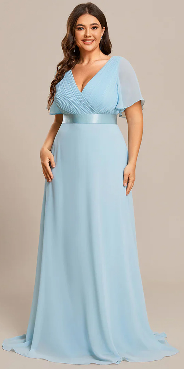 long mother of the bride dresses blue simple with cap sleeves gracefulelegance