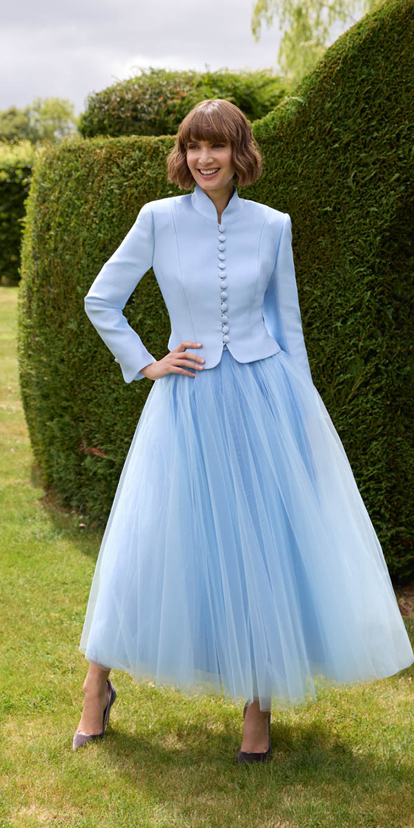 petite mother of the bride dresses blue simple with long sleeves sassiholford