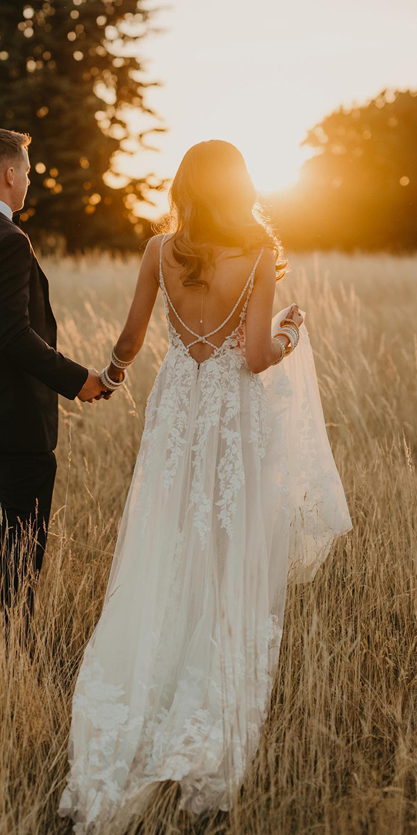 rustic lace wedding dresses a line western boho lace backless pierragphotography