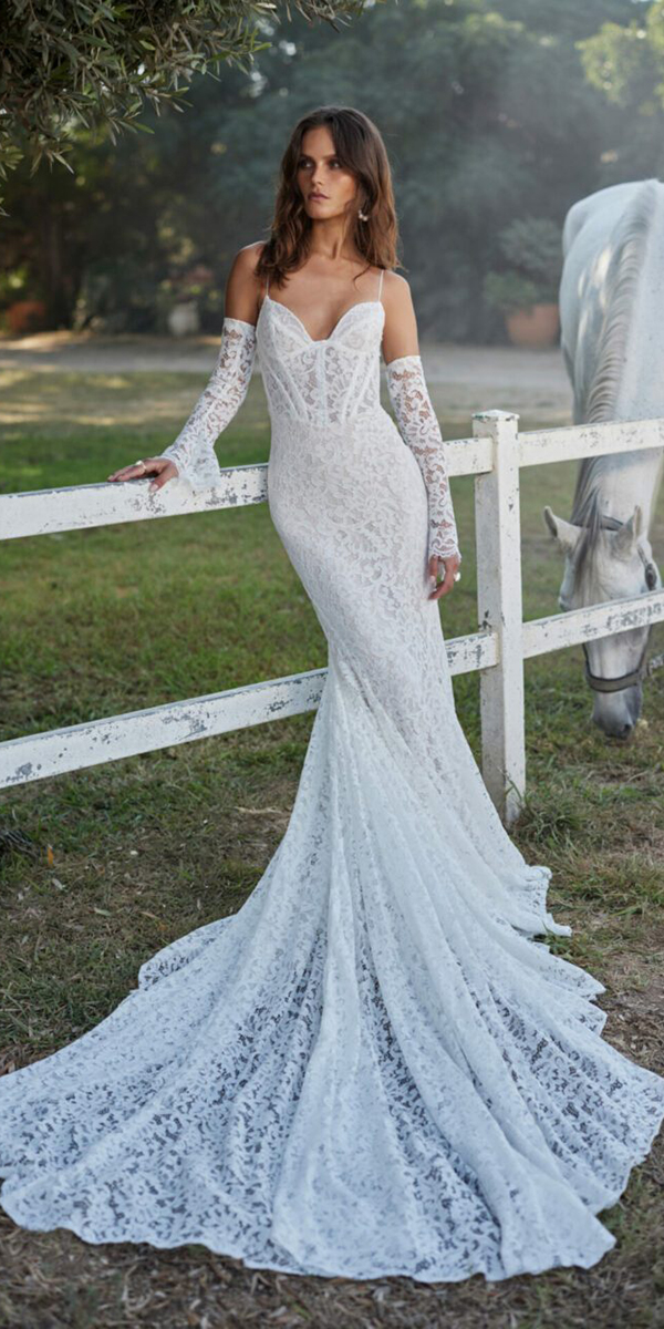 rustic lace wedding dresses lace sheath with sleeves rish bridal