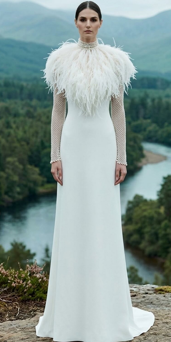 vintage wedding dresses 1920s simple with long sleeves fringe ohqueluna