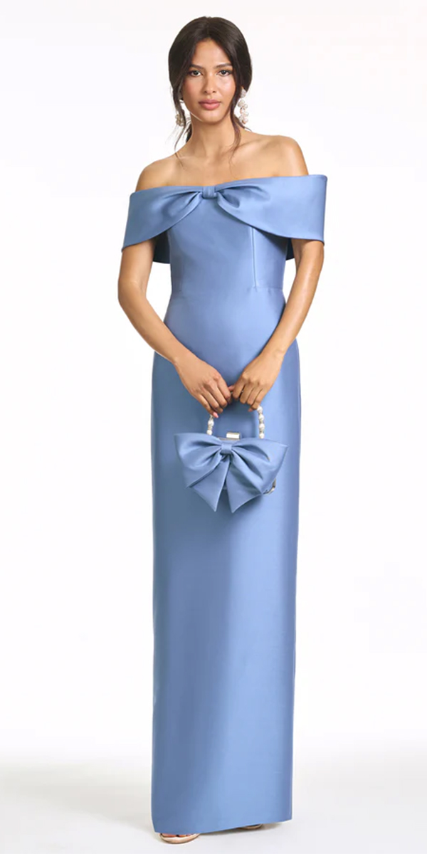 wedding guest designer dresses fall simple long blue sachinandbabi
