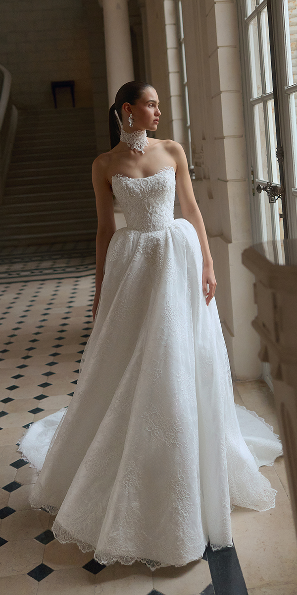 wona concept maison blanche a line strapless neckline lace Santal