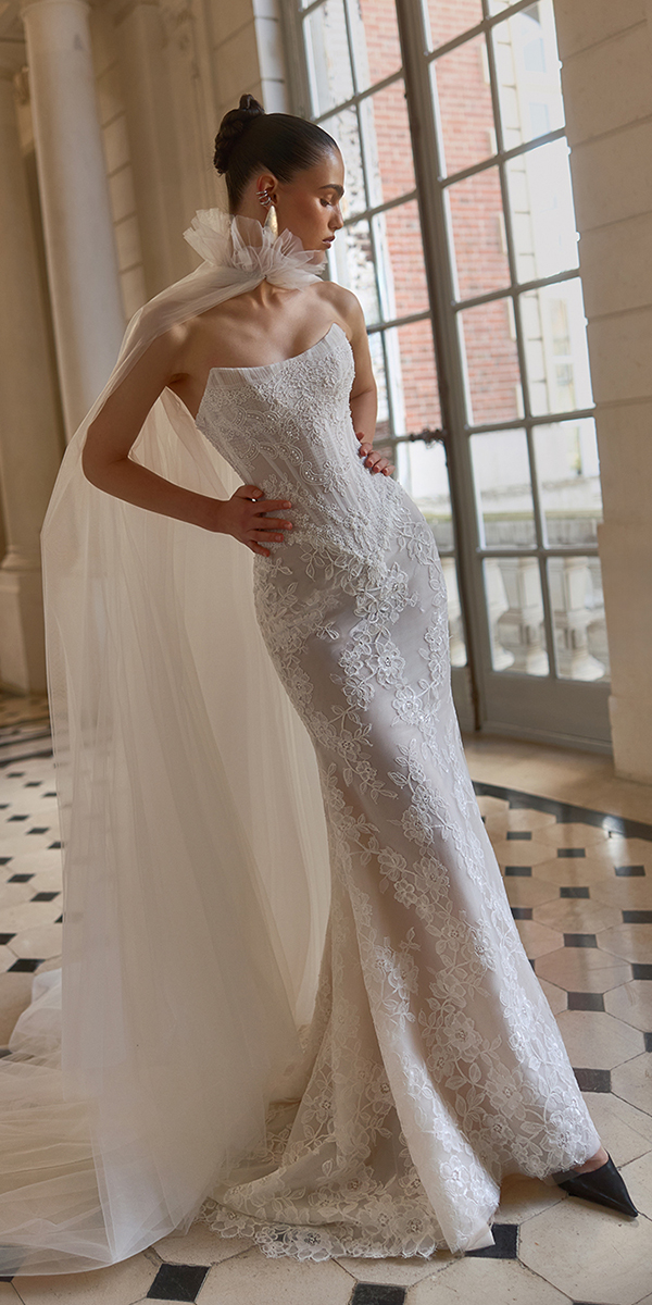 wona concept maison blanche strapless neckline with cape vintage Norma