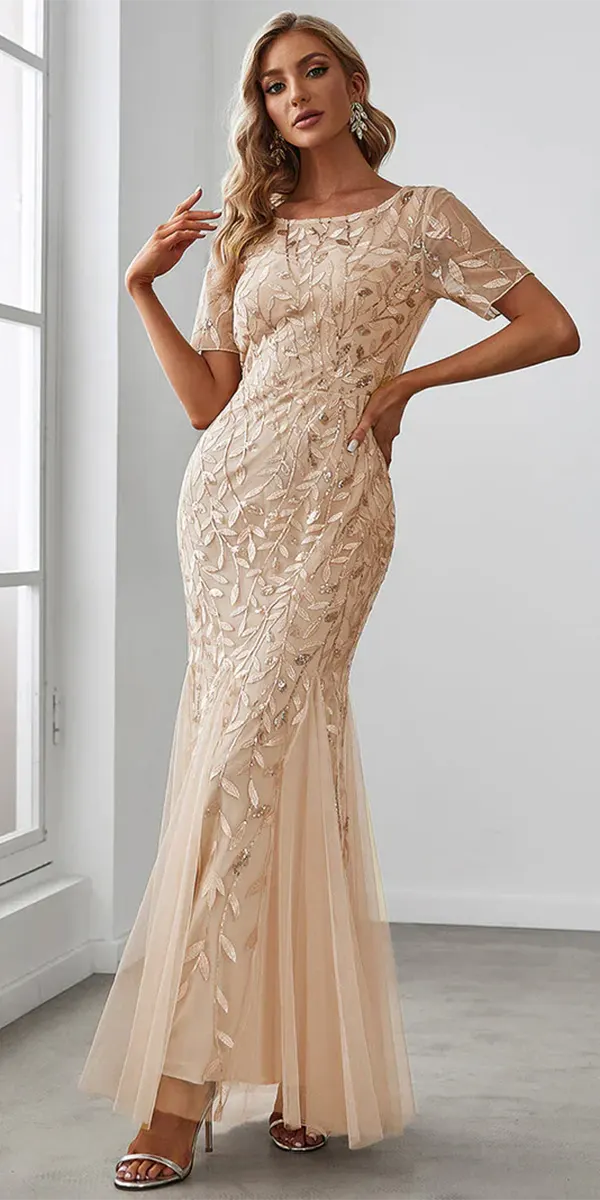 best mother of the bride dresses long floral beige gracefulelegance
