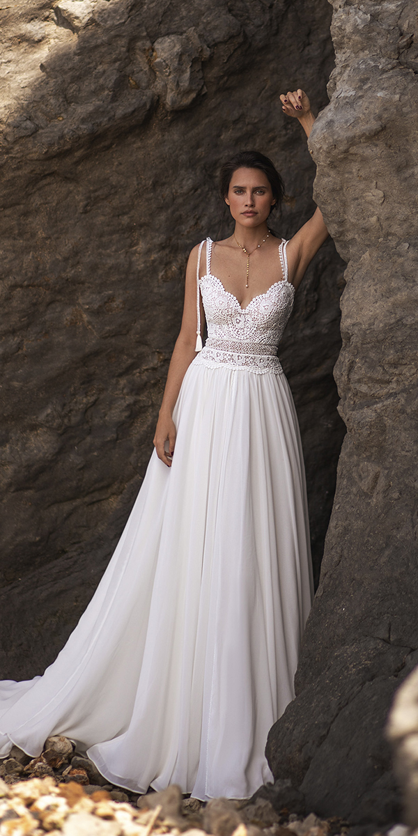 bohemian wedding dresses lace top rustic armonia