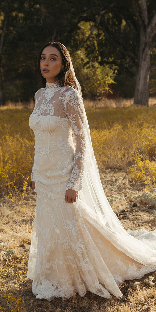 boho wedding dresses with sleeves lace sheath daughtersofsimone