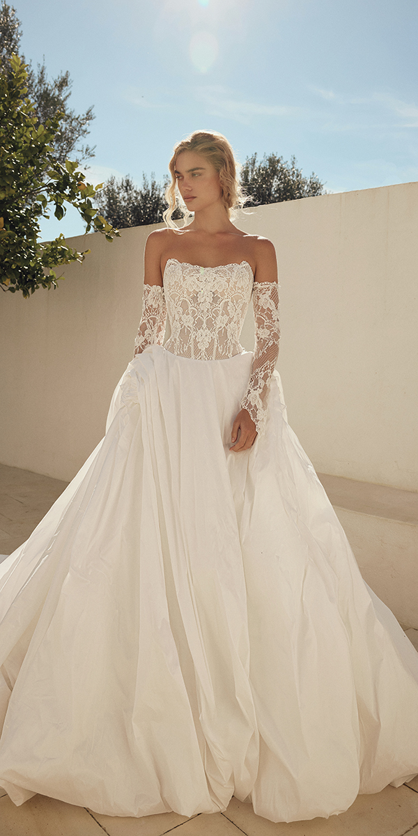 eva lendel less is more VI collection ball gown lace top Encanto