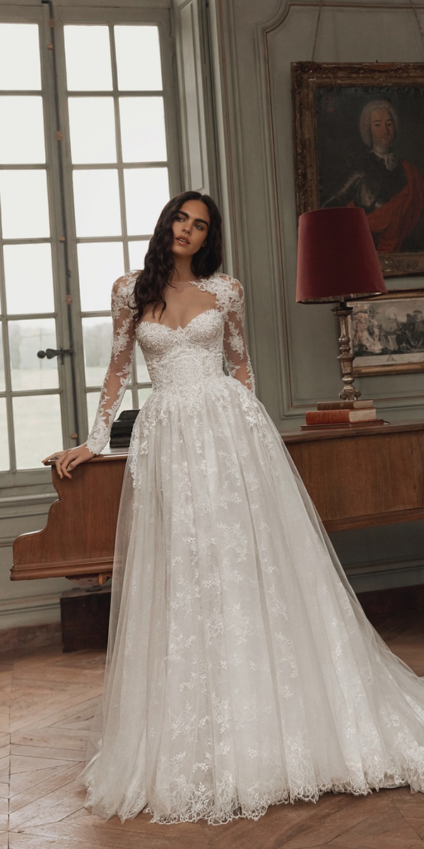 wona atelier heritage edition a line with long sleeves lace wona atelier