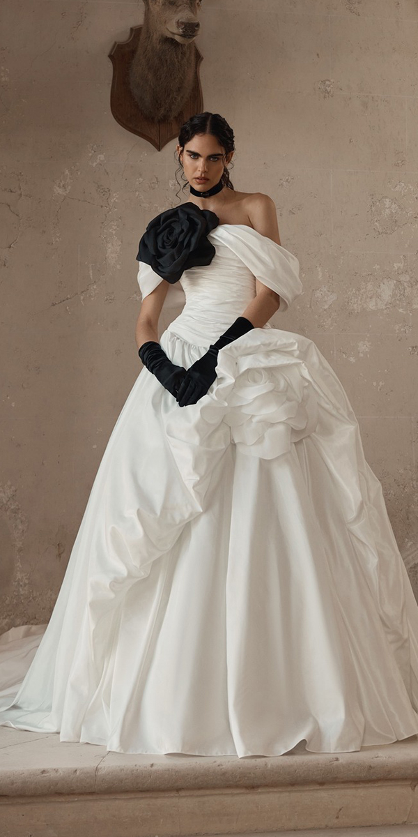 wona atelier heritage edition ball gown strapless neckline with black wona atelier