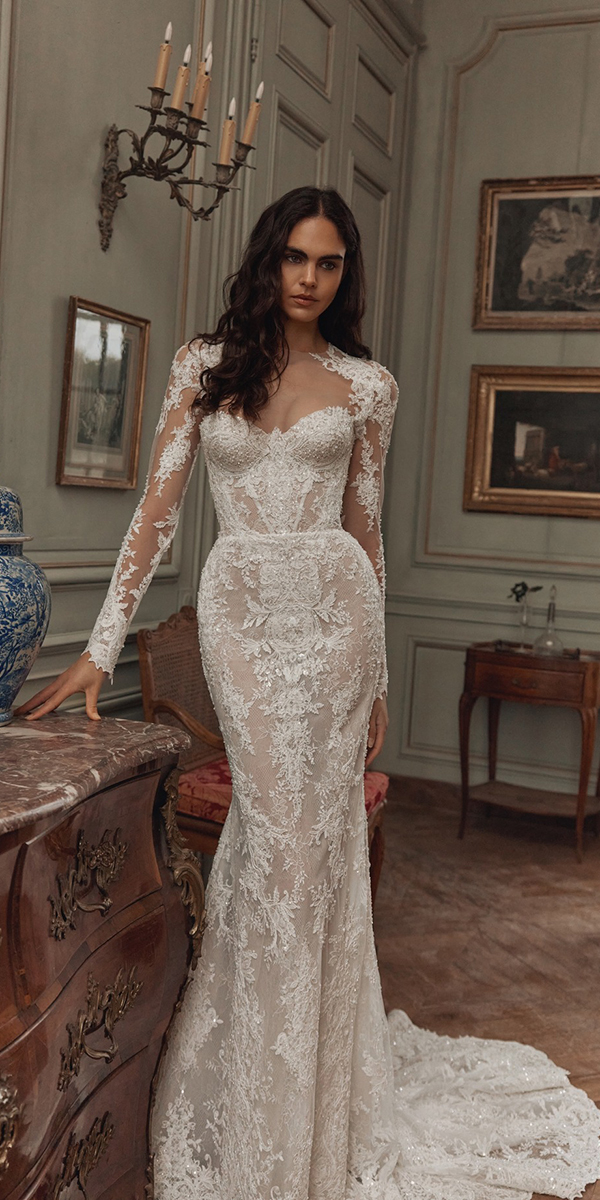 wona atelier heritage edition sheath lace with long sleeves wona atelier