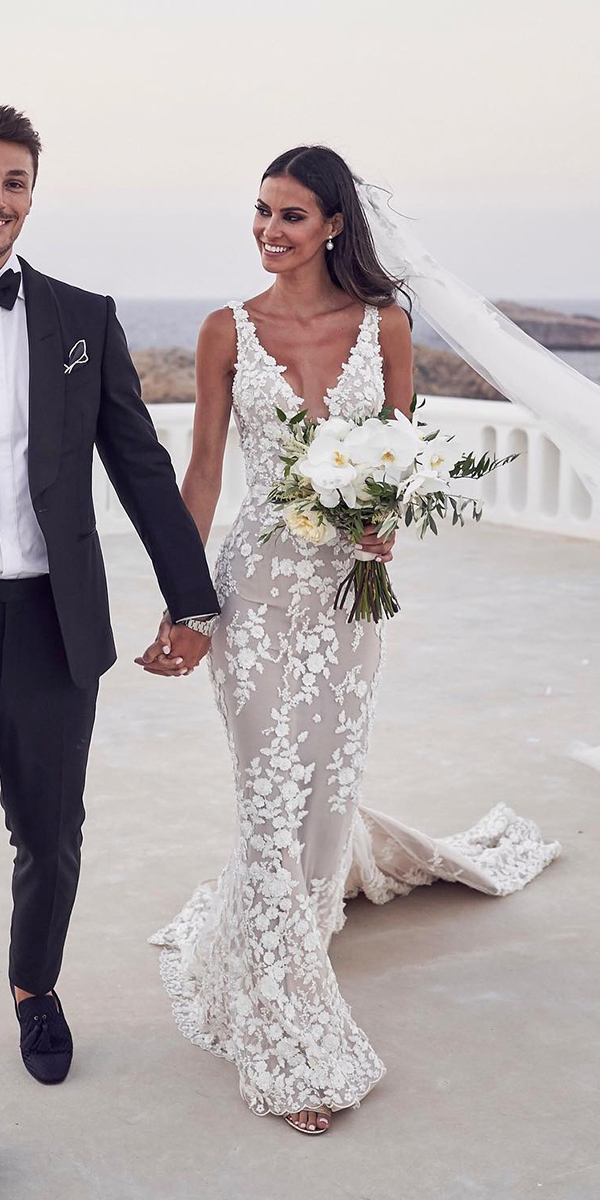 beach wedding dresses sexy mermaid v neckline lostinlovephotography