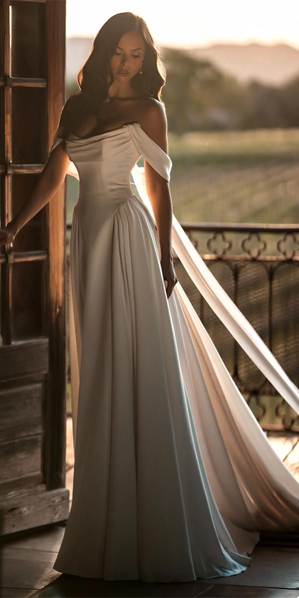 silk wedding dresses a line simple martinaliana