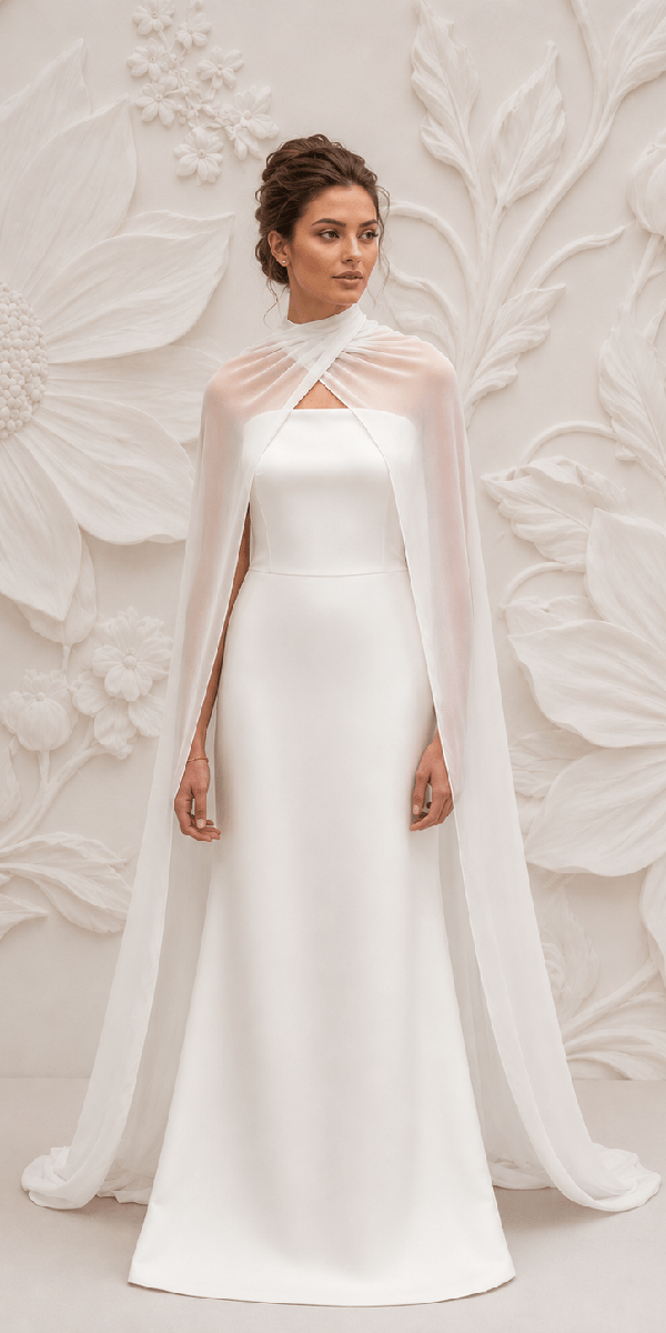 silk wedding dresses simple vintage with cape ohqueluna