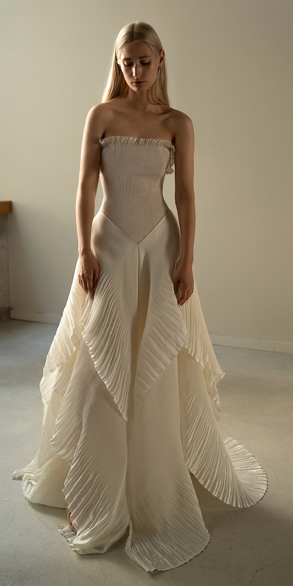 simple wedding dresses basque waist sexy chanamarelus