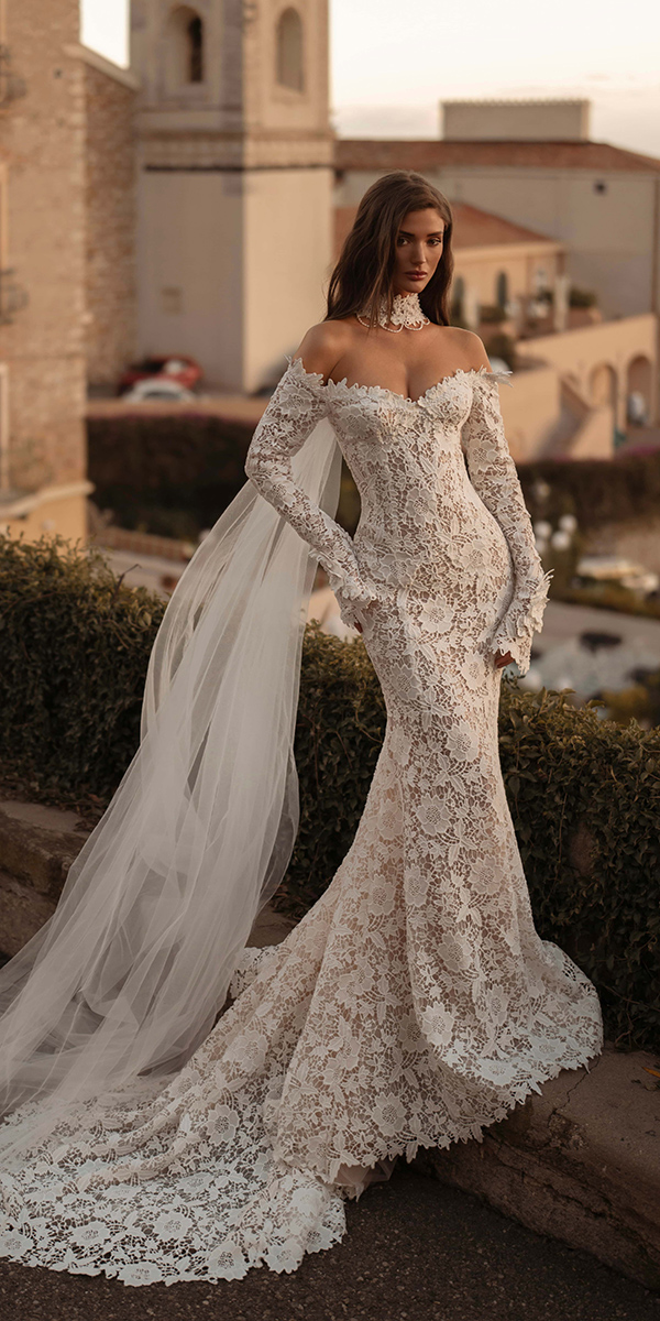 trendy wedding dresses with long sleeves lace mermaid royaldi