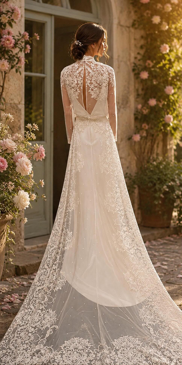 vintage wedding dresses 1920s lace train ohqueluna